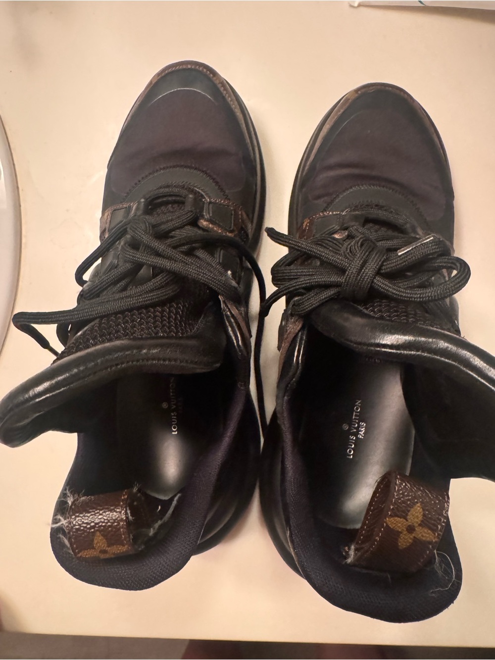 Louis Vuitton Black and Brown Men's Designer Sneakers